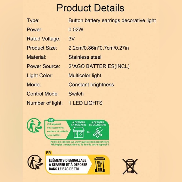 Light Up Stud Earrings - Picture 6 of 7